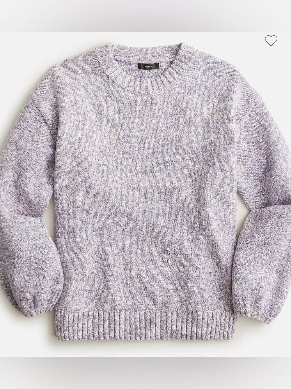 J Crew Sweater Womens Small Purple Marled Crewneck Cotton Linen Blend Ribbed